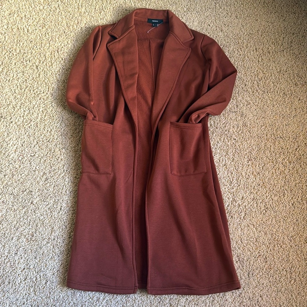 New/no tag Forever 21 Long Fleece Coat-S